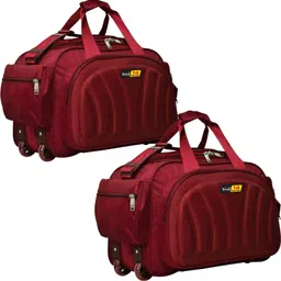 travelx 55 L Strolley Duffel Bag - Soft Body Set of 2 Luggage - Red - Regular Capacity-picture-24