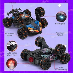 vikrida RC Stunt Car with 360° Rotation 2.4GHz Remote control 6-Wheel RC Car for Kids image 4