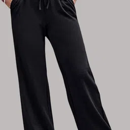 qeoncloset Women Solid Black Track Pants image 4