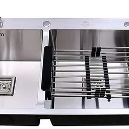 himaksh Handmade DUSTBIN Kitchen Sink/Double Bowl size 45 x20 x10 036 Vessel Sink-picture-10