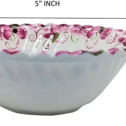 laserbot Melamine Serving Bowl PINK FLOWER Melamine Serving Bowls with Servers for Salad,Fruit,Vegetables BOWL image 5