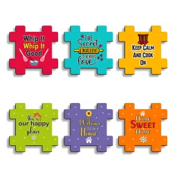 suveharts 6 Pcs Abstract Wooden Fridge Magnets image 5