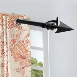 Black Iron Solid (66 Inches) Curtain Rod with Accessories (Pack of 2) by Deco Window-picture-19