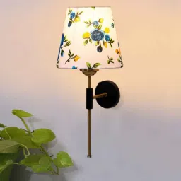 new era Antique Gold Wall Lamp with Multicolor cotton shade-picture-10