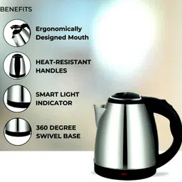 viksenterprise Electric Kettle with Stainless Steel Body, 2 litre, for boiling Tea/CoffeeE497 Electric Kettle image 3
