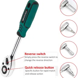 spartan 1/2" 12 in 1 Heavy Duty Chrome Vanadium Combinational Ratchet Auto Repair & DIY Socket Set image 3