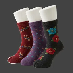 naosucura Women Self Design Mid-Calf/Crew image 1