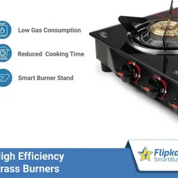 flipkart smartbuy Imperio Red 4 Burners Glass Manual Gas Stove image 4