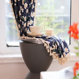tramb Polyester Abstract 5 ft Light Filtering Eyelet Window Curtain image 2