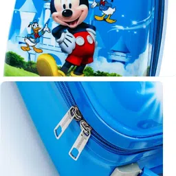 nirva Small Cabin Suitcase (48 cm) 4 Wheels - Micky Pattern 18 Inch ( 45 cm ) Water Proof Printed Pattern Fashionable Smart School Bag For Kids Comfortable And Ergonomic Handle Luggage Bag For Boy Girls Cabin Luggage’s Bag - Blue image 2