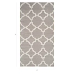 jaipur rugs Grey Geometrical Wool 5 ft X 8 ft Flat Weaves image 2