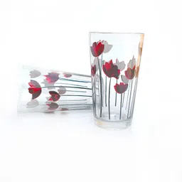 crockware (Pack of 6) crockwear_glass_pc6-FLORA-07_New Glass Water/Juice Glass image 3