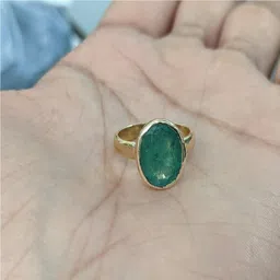 zayron Brass Emerald Gold Plated Ring image 4