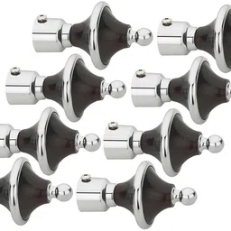 vjd store Black Curtain Knobs, Rod Rail Bracket, Curtain Rods, Curtain Hooks Metal-picture-27