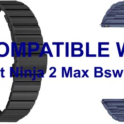 ACM WSM20H20BKGY2443 Pack of 2 Watch Strap Adjustable Steel 20mm for Fire-Boltt Ninja 2 Max Bsw022 Smartwatch (Black/Grey) Smart Watch Strap-picture-48
