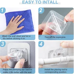 rptrendz 4PCS Premium Quality Plastic Curtain Rod Holder for All Curtain Types Curtain Hook image 2