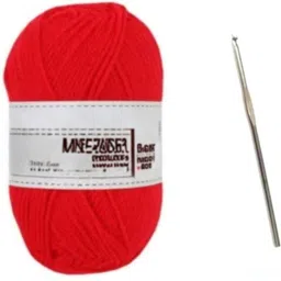 waaome ( Orange Wool 100 Gram + 1 Steel Kurusiya ) Art Craft Knitting Yarn Thread (W11)-picture-34