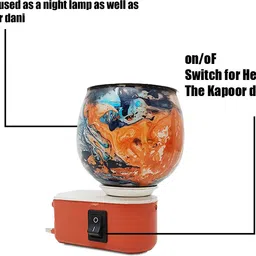 peepalcomm New A4 Trendy Design Electric Kapurdani Burner Lamp Air Freshner With 1 15ml Aroma Oil, Diffuser Set image 3
