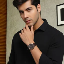 metronaut Men Regular Fit Solid Spread Collar Casual Shirt image 5