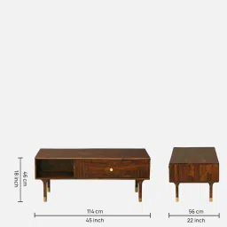 woodsworth from pepperfry Codamine Sheesham Wood Coffee Table In Walnut Finish image 2