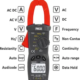 hty MECO 3690P+TRMS Auto Range AC/DC True RMS Clamp Meter Digital Multimeter image 3