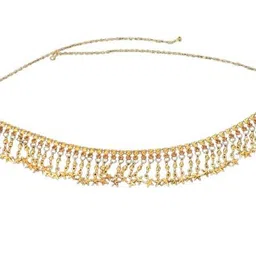 Crystal Rhinestone Waist Chain Belt, Gold-Toned, Adjustable Length, Decorative Fringe Design | Kamarabandh Belly-Chain Tagdi for Women image 4