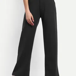 broadstar Women Loose Fit Black Lycra Blend Trousers-picture-22