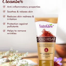 NutriGlow Set Of 3 Wild Turmeric, Gold Kesar, Diamond Radiance Face Wash - 65 ml Each image 2