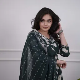 devesh fab Women Pure Cotton Kurta Pant Dupatta Set image 2