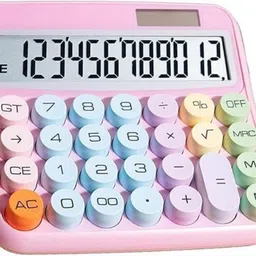 elie india Large Display Colorful Calculator with Soft Round Keys for Office Use Colorful Calculator Big Size Mechanical Calculator Cute 12 Digit Large Display Basic Calculator-picture-30