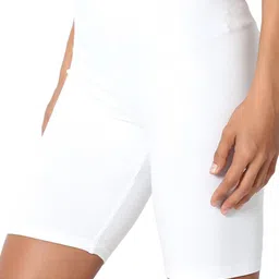 omikka Solid Women White Cycling Shorts image 2