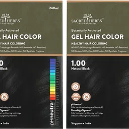 sacred herbs Ammonia & PPD Free Natural Gel Hair Color 100% Grey Coverage-240g (Pack Of 2) , Natural Black 1.00-picture-10