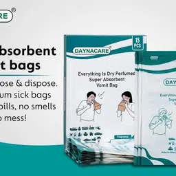 daynacare URINE VOMIT SPITTING PLASTIC BAGS MANGO & LEMON FRAGRANCE COMBO Vomit Bag image 2