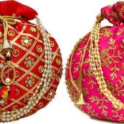 jivon Women Red, Pink Potli-picture-32
