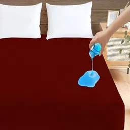 tundwal's Maroon Terry Breathable Mattress Protector image 2
