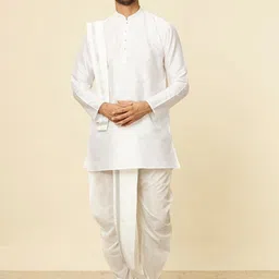 Manyavar Mandarin Collar Kurta & Panchakattu with dupatta-picture-29