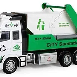 sarjudas enterprise City Sanitation Truck Die cast Metal Friction Powered Garbage Truck with 360°-picture-41