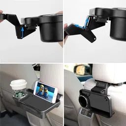 oshotto HEADREST-TRAY-209 Food Dining Cup Holder Tray Table image 5