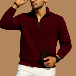 lazy panda Men Full Sleeve Solid Sweatshirt image 4