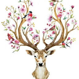 asian paints 64 cm Deer Antlers Vinyl Wall Removable Sticker-picture-11