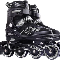 hhs sports Adjustable Performance Inline Skates with Front LED Flash Light up Wheels(Black) In-line Skates - Size 7-9 UK-picture-25