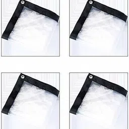 house of common Window Curtains Waterproof Transparent Outdoor Tent - For Balcony Sheet Clear, 500 GSM Rain Sun Dust Protec image 3