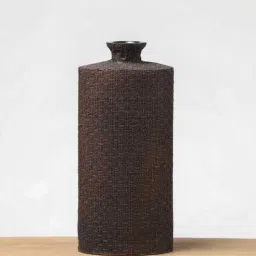Textured Brown Weave Resin Vase (Brown)-image-14