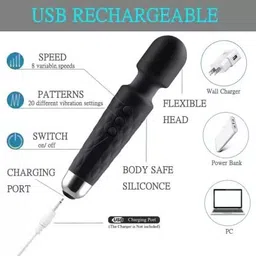 GRMART Personal Body Wand Massager (Vibrator) For Woman & Men | UPGREDED MEMORY & RESET FUNCTION | 28 Vibration Modes | Waterproof | Massager Massager image 3