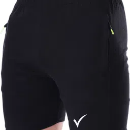 linesports Solid Men Black Gym Shorts-picture-11