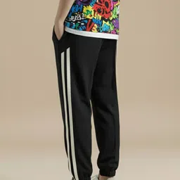 dockstreet Men Striped White Track Pants image 4