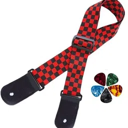 imaginea Acoustic Guitar Strap with Wall Hanger 5 Picks | Durable Adjustable Bass Strap Polyester Strap image 2