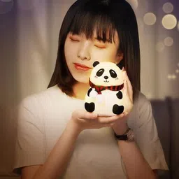 finaro Silicone Panda Lamp – LED Night Light | Chargeable Lamp | Panda with a Muffler Night Lamp image 3