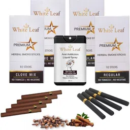 white leaf Herbal Cigarettes Tobacco & Nicotine Free Clove, Regular Flavour With 20ML Shot Smoking Cessations-picture-27