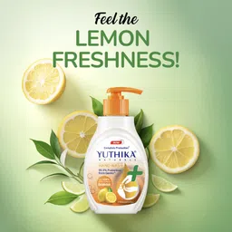 yuthika Natural Hand Wash Pump Lemon|100% Natural Extract,pH Balanced| Handwash Liquid Hand Wash image 4